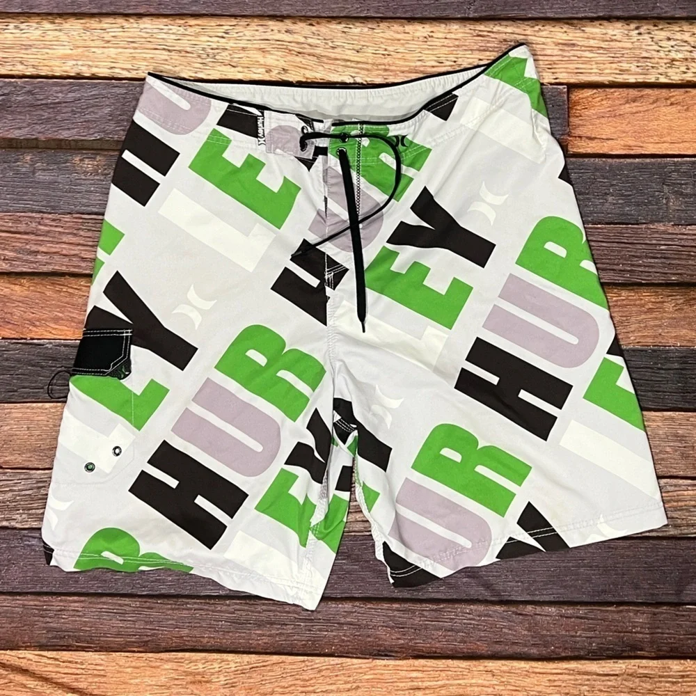 Hurley Board Shorts Mens Swim Surfer Swim Suit Geometric Pattern Summer